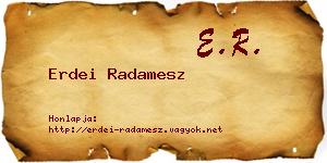 Erdei Radamesz névjegykártya